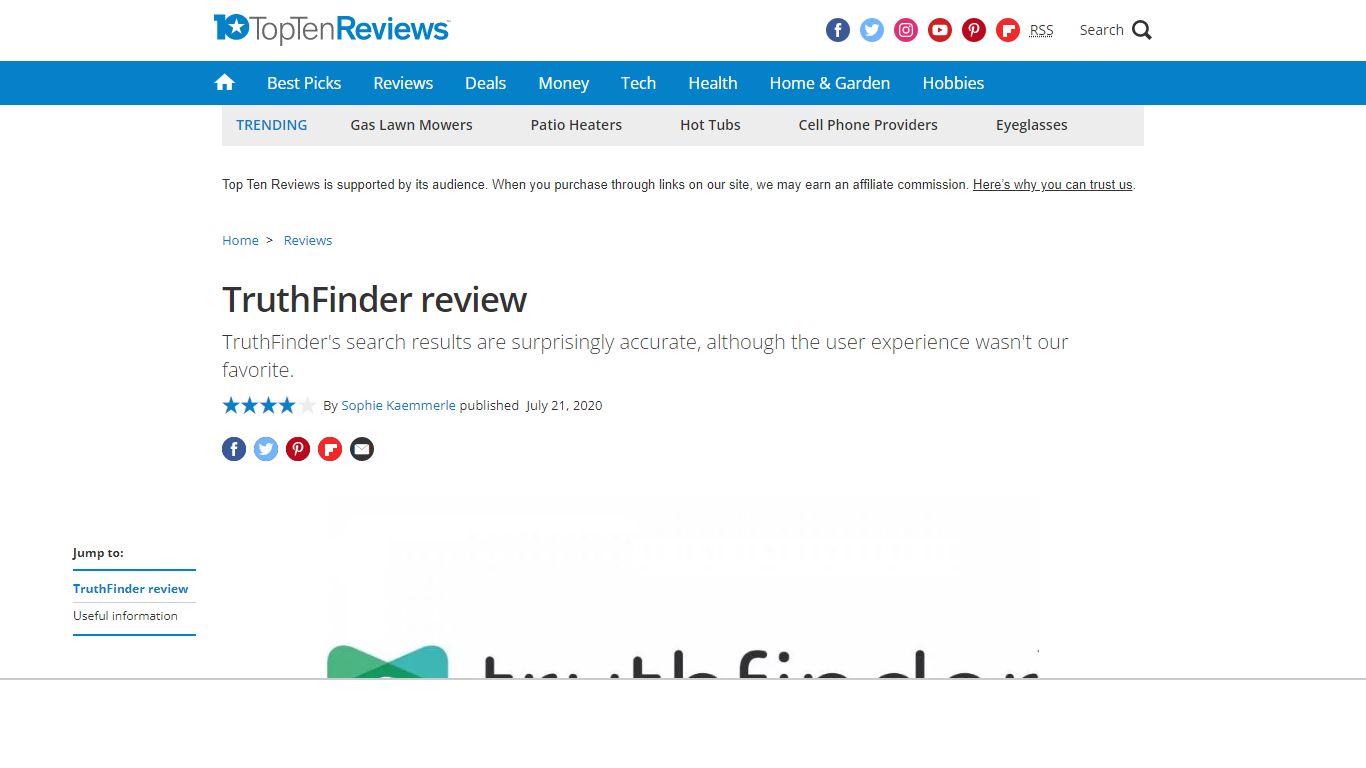 TruthFinder review | Top Ten Reviews